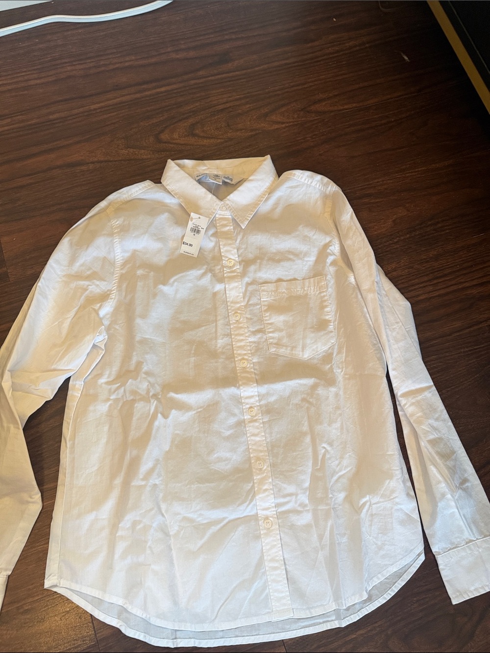 Old Navy White Long-Sleeve Button-Down Shirt
